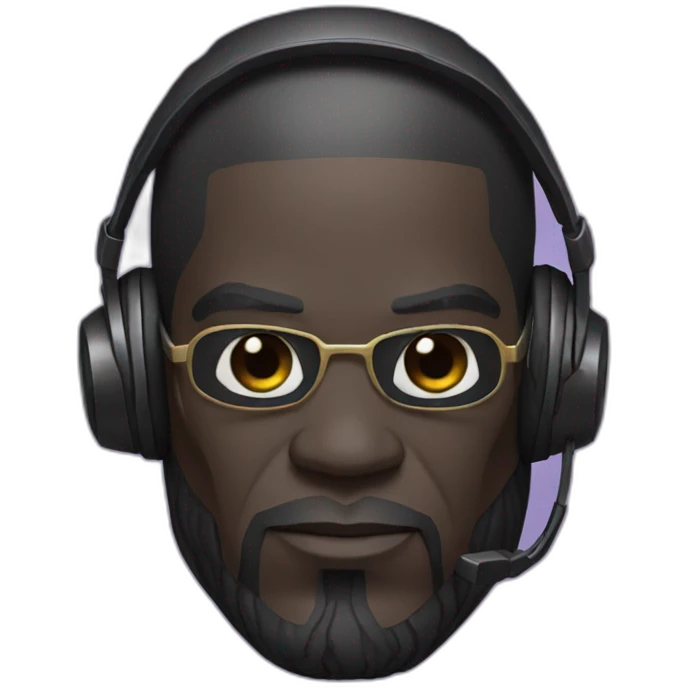 Black thanos with headphones  emoji