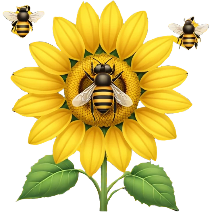  girasol y una aveja emoji