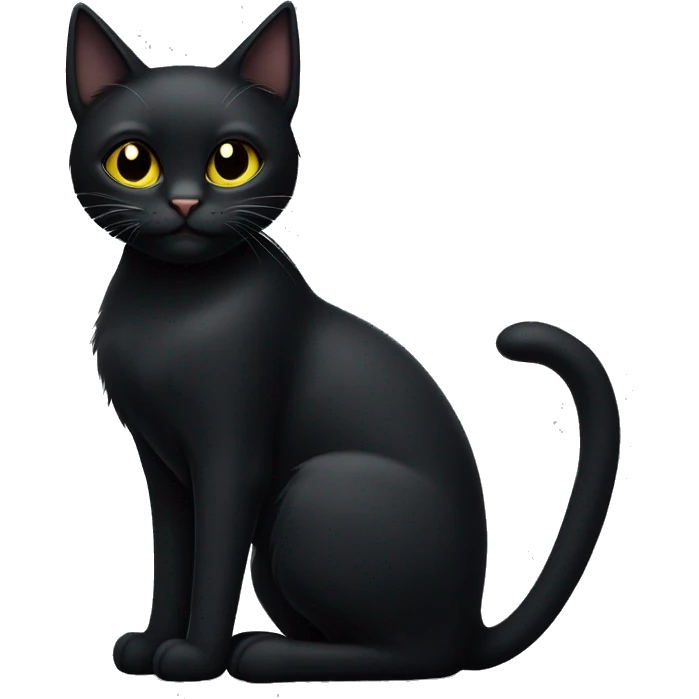 Black cat с желтыми глазами  emoji