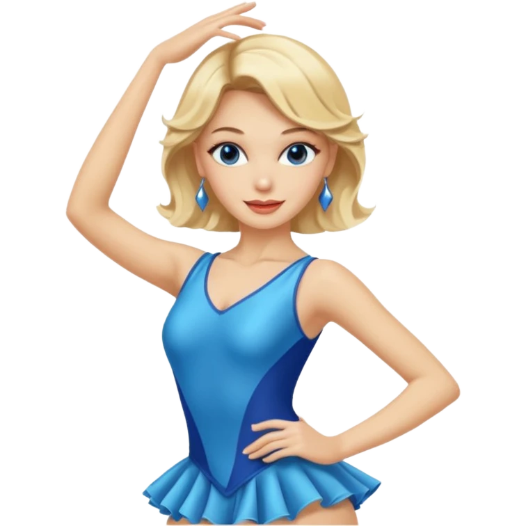 blue jazz style dance costume on blonde emoji