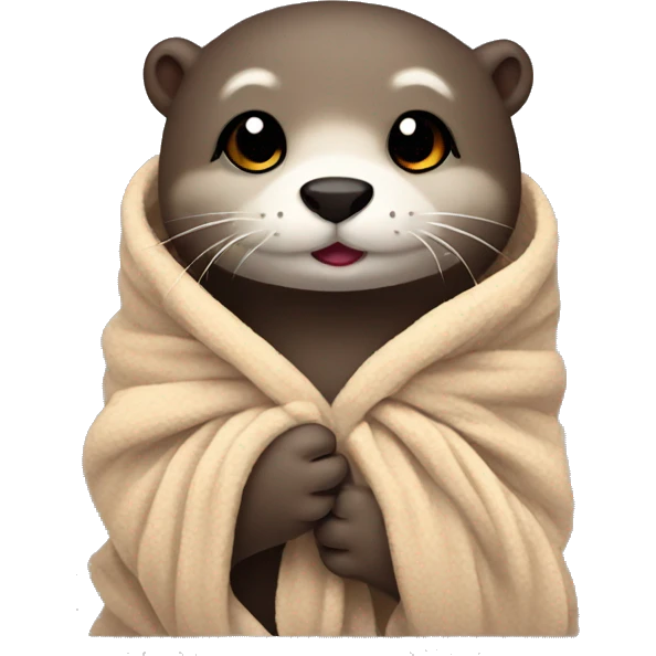otter cozy in blanket emoji