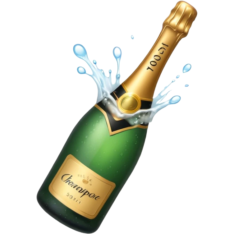 Champaine bottle spurt emoji