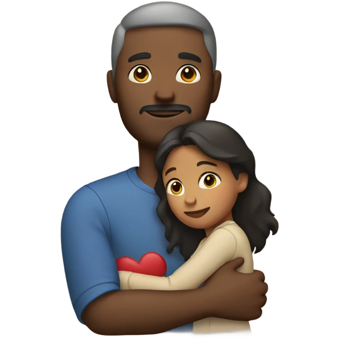 Father holds her heart in her arm emoji