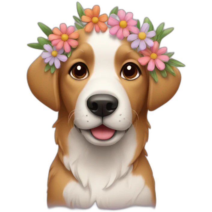 dog with flowers emoji