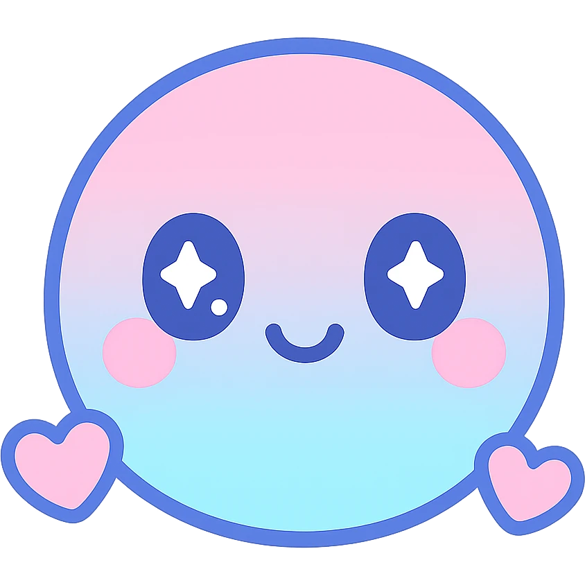 aesthetic emoji with pink and blue color palette emoji
