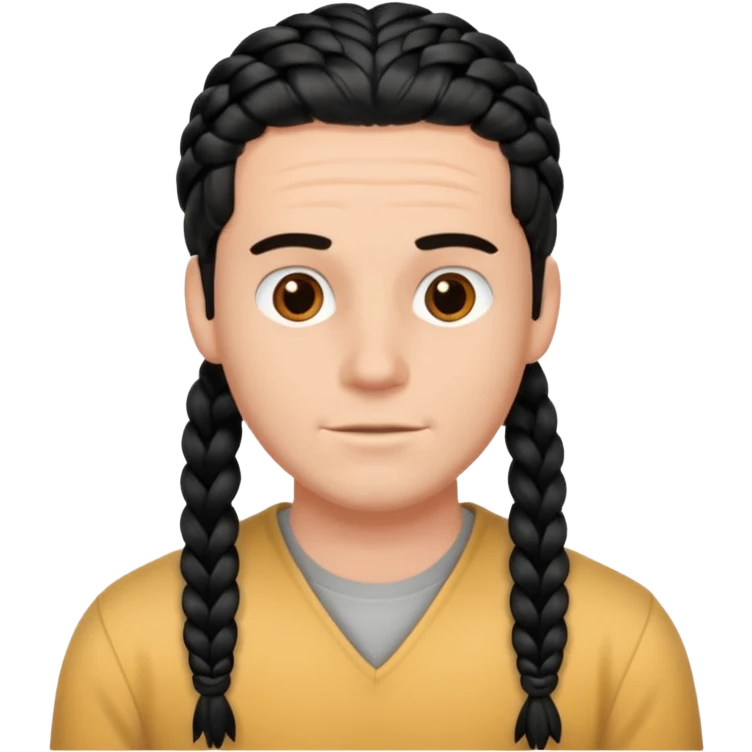 white guy with  6 black braids emoji