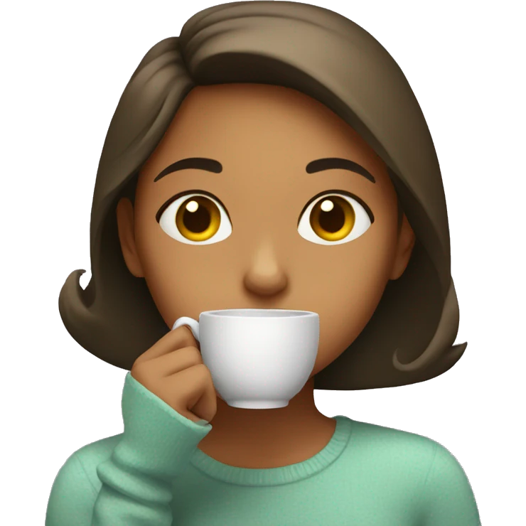 Girl sipping tea emoji
