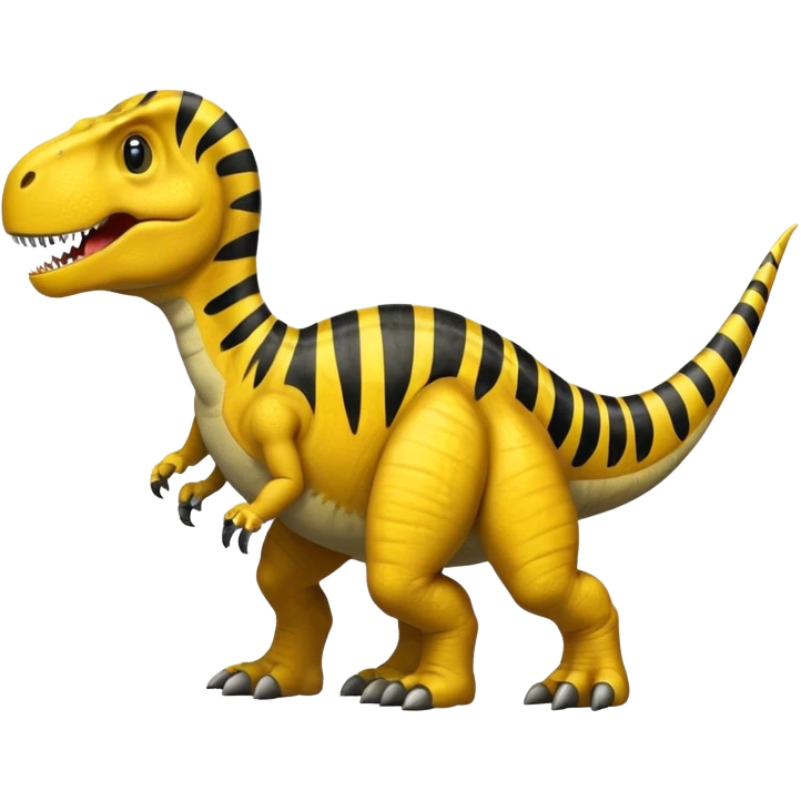 Dinosaurio amarillo con rayas negras emoji