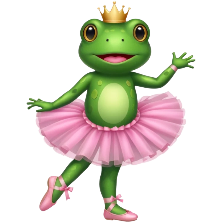 Frog wearing ballet shoes and tutu emoji
