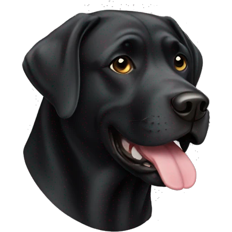 Fat English black lab head emoji