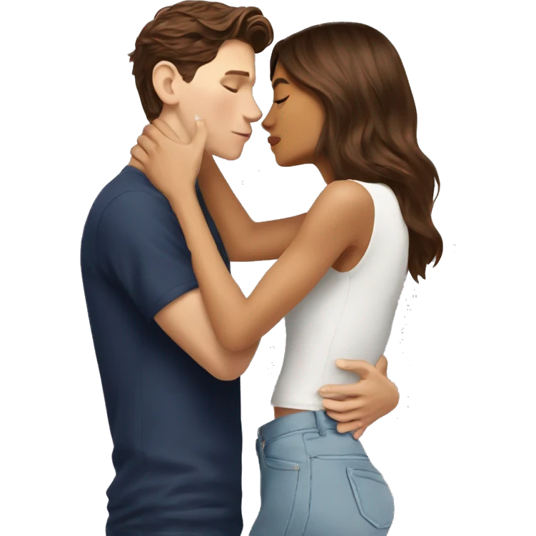 tom holland and zendaya kissing emoji