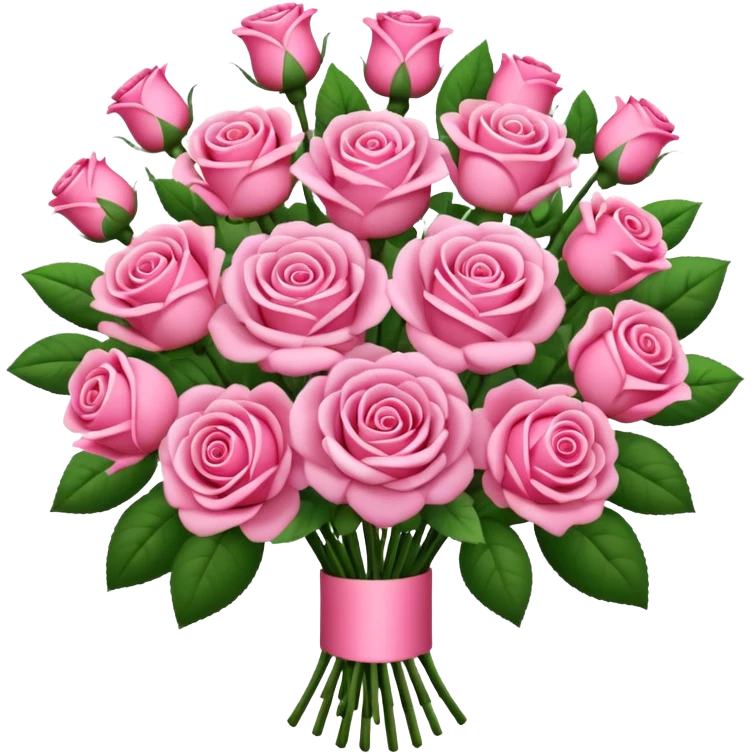 Huge pink flower bouquet with different flowers and pink tones and roses emoji