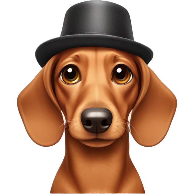 Dachshund wearing a hat emoji
