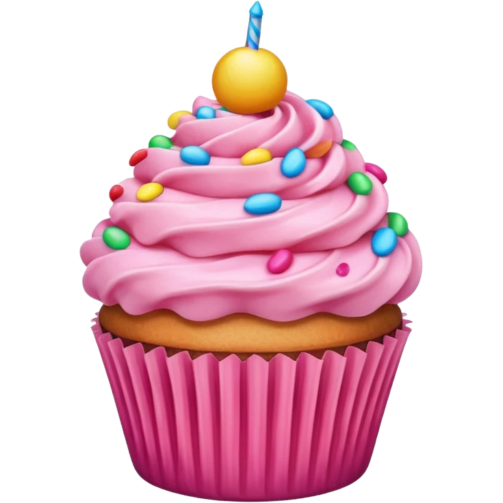 Cupcake with pink icing emoji