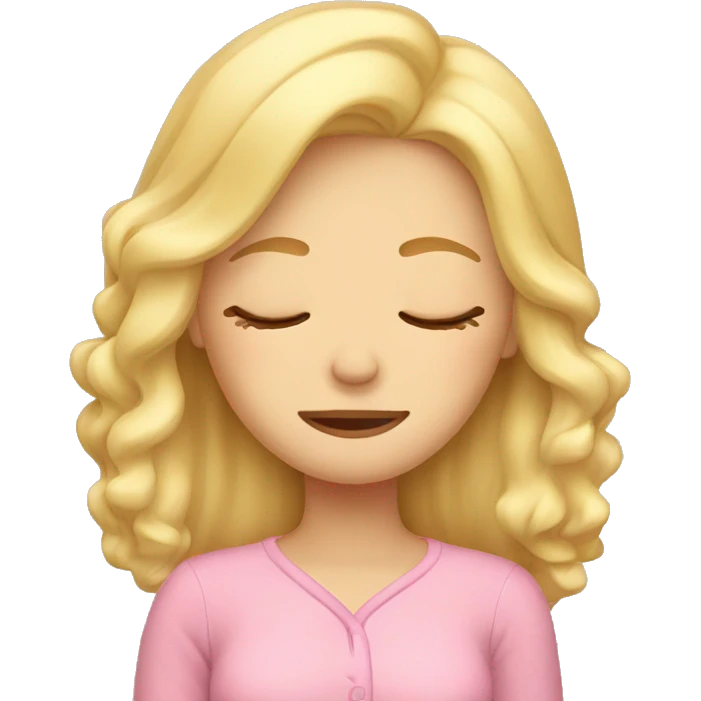 Blonde girl sleeping  emoji