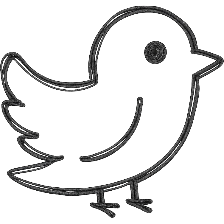 bird emoji with white outline emoji