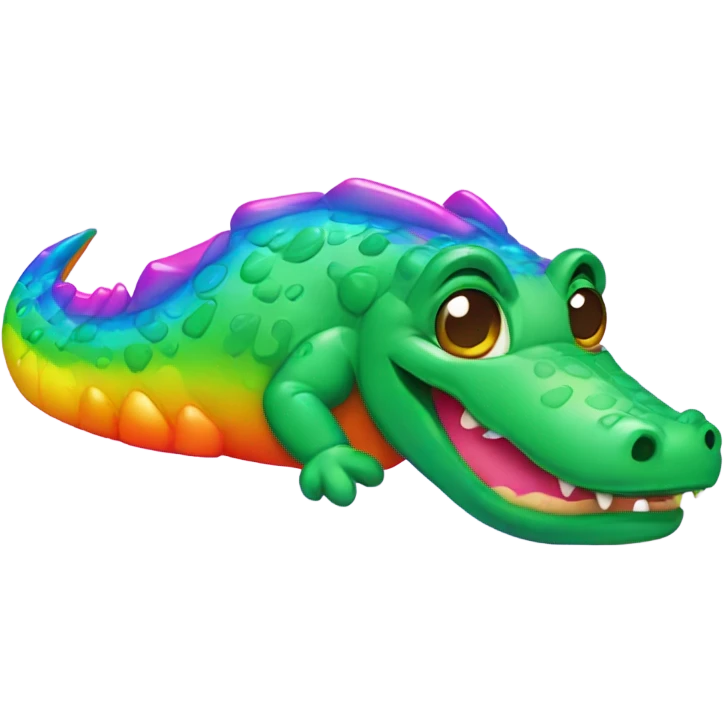 Lisa Frank rainbow cute alligator  emoji