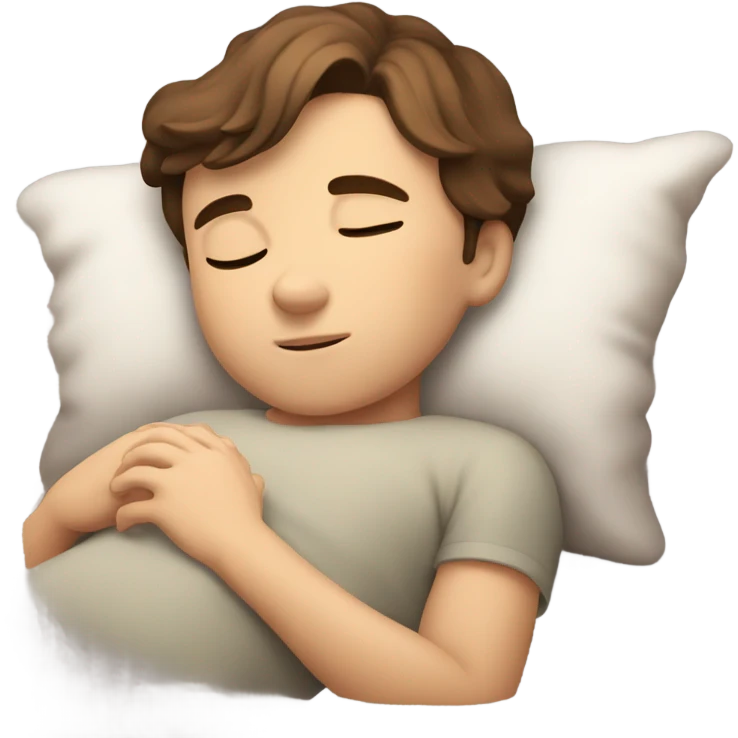 Sweet dreams Caucasian brown hair boy emoji