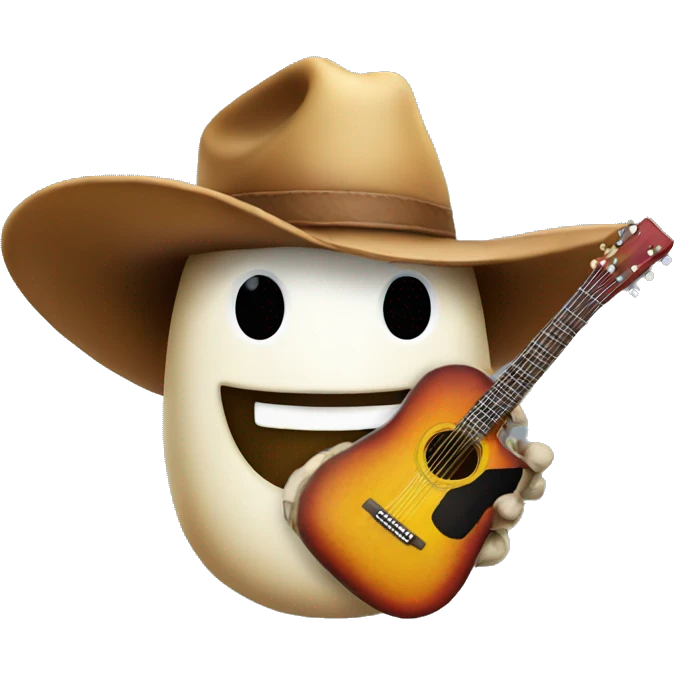 Mushroom wearing a cowboy hat playing a guitar  emoji