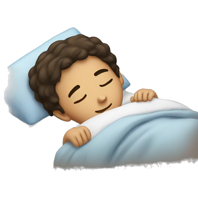 A brunette boy sleeping emoji