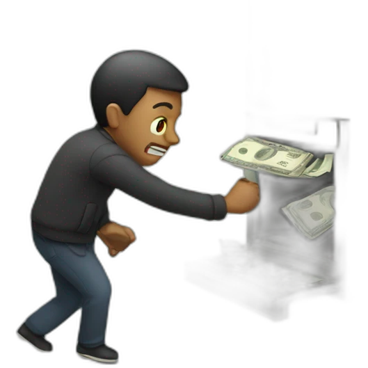 A man stealing money emoji