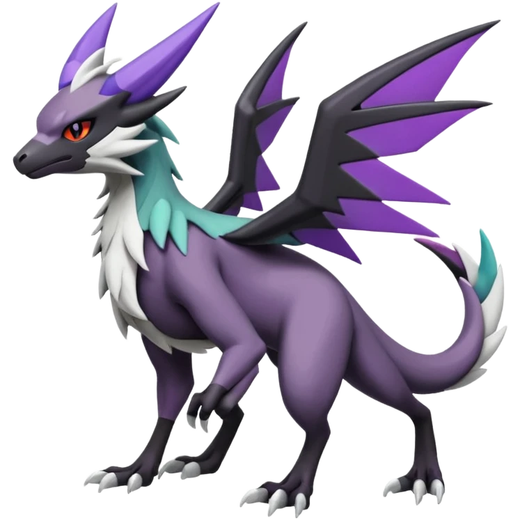 Noivern-Mightyena-Silvally-Fakémon-hybrid-creature (full body)  emoji
