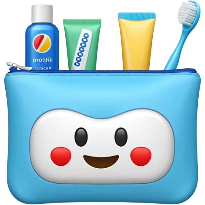 amenity kit with toothbrush toothpaste emoji
