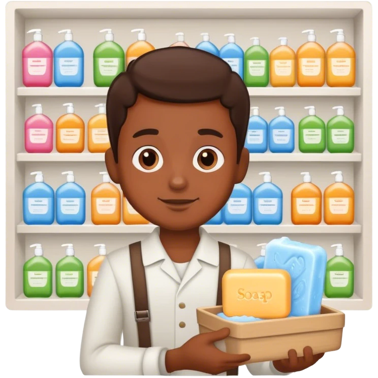 a small man buying soap emoji