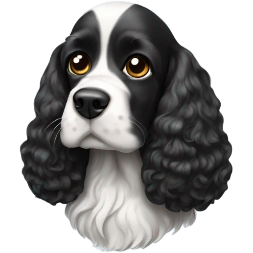 Black and white cocker spaniel  emoji