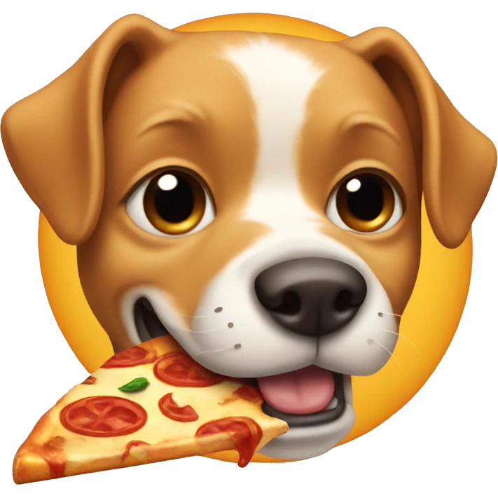 Dog eating pizza emoji