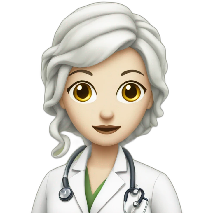She white face doctor is in the form of a snake emoji