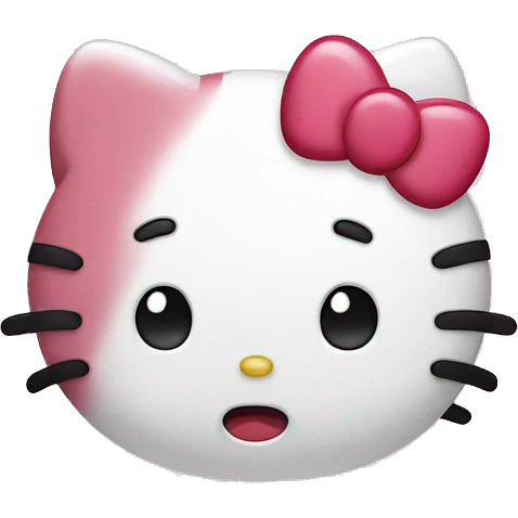 Hello kitty with heart eyes emoji