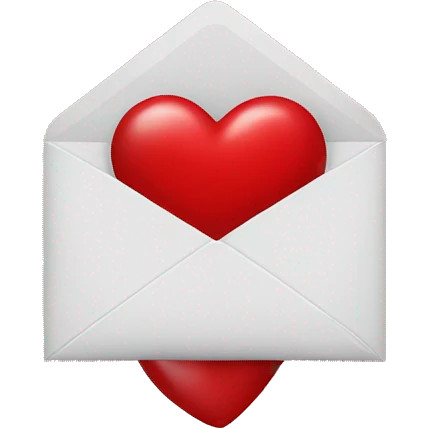 envelope with cherry red hearts emoji
