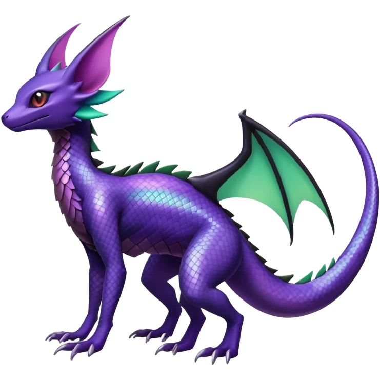 Shiny Salandit-Noivern-Espeon-Hybrid (Full body) emoji