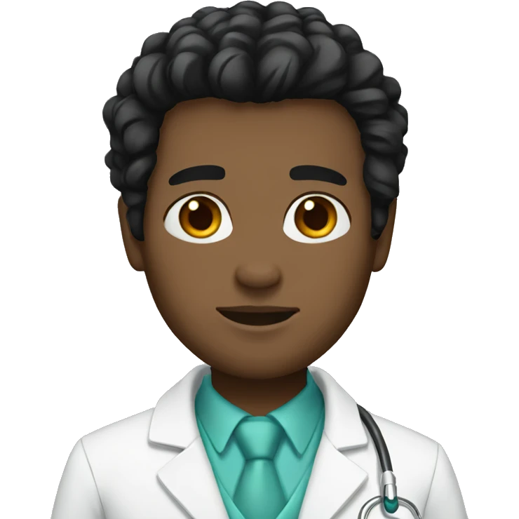 doctor black hair white skin emoji