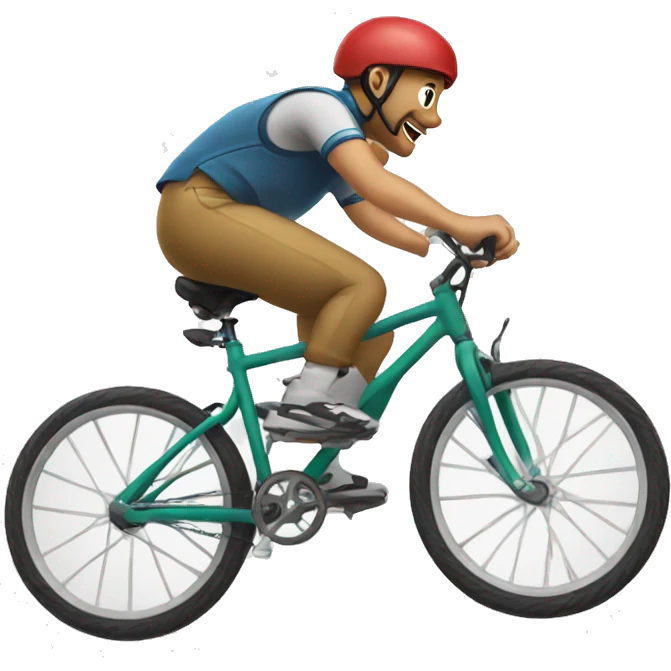 Bicycle doing a jump emoji