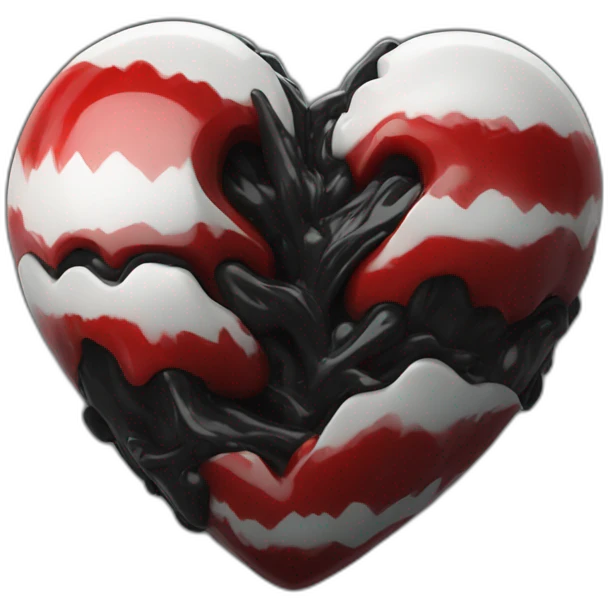 black red white real Heart emoji