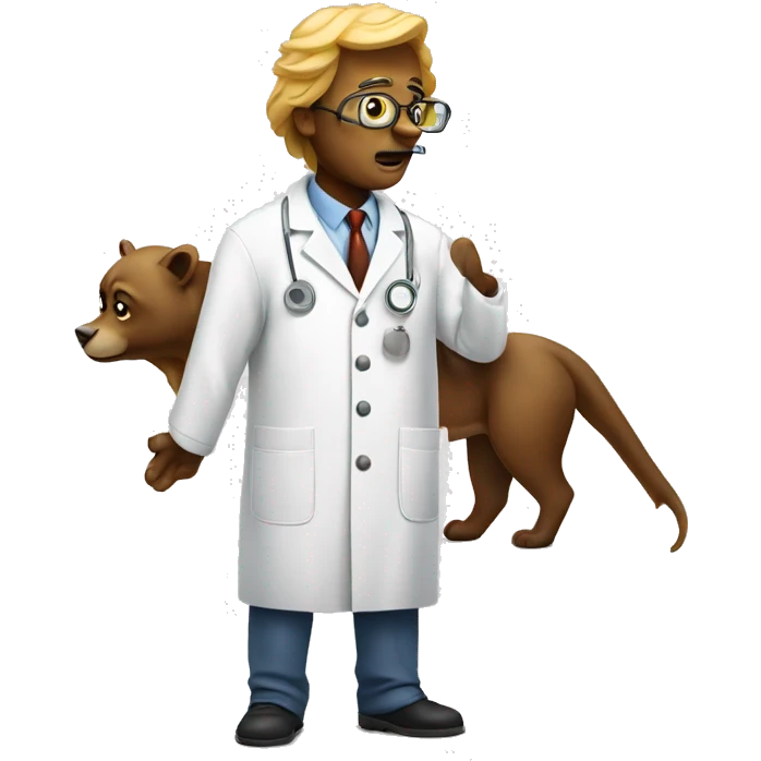 animal scientist with big question mark emoji