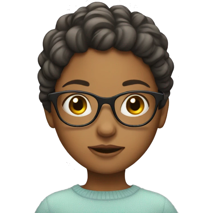 Girl with glasses on head and eyes emoji