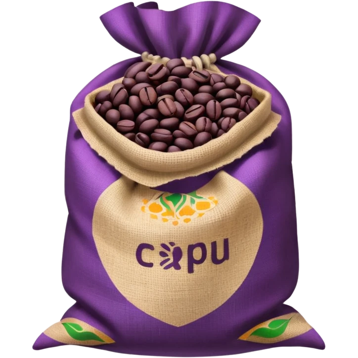Bag of purple coffee beans emoji