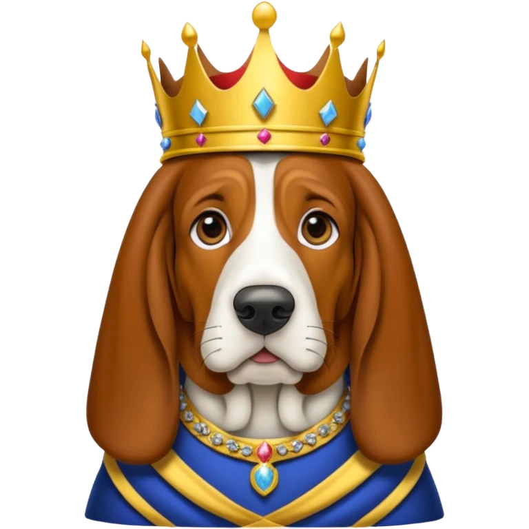 Basset Hound dressed as a king emoji