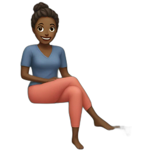 woman at home in a living room  emoji