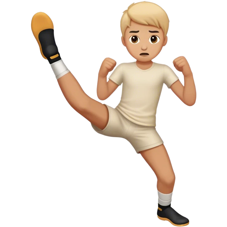 Boy getting kicked  emoji