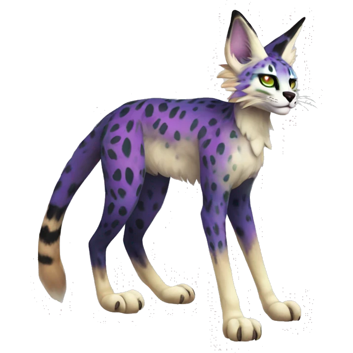 Epic Edgy Colorful ethereal eldritch Sergal-Serval-Vernid full body emoji