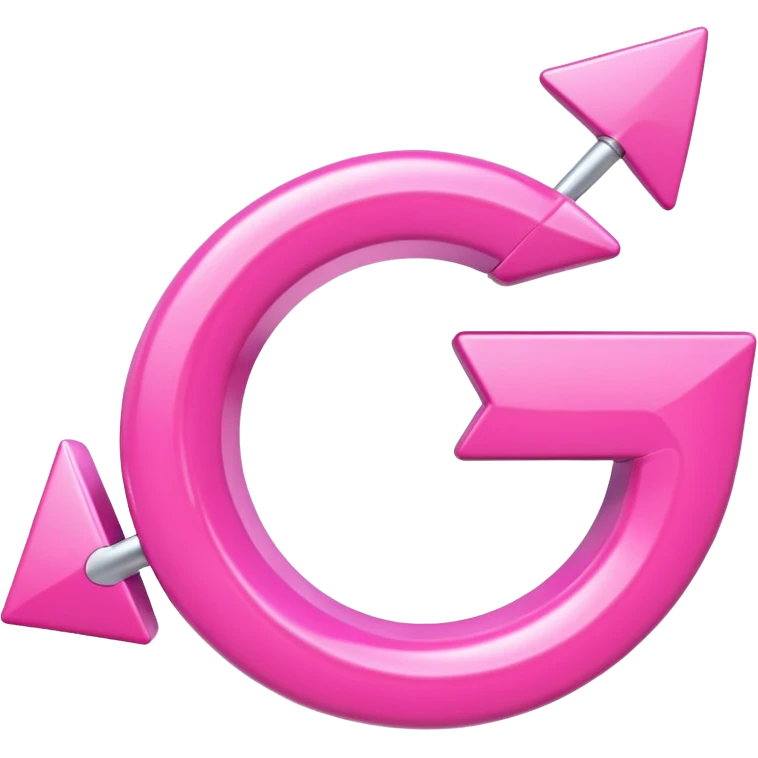 Pink curved arrow emoji