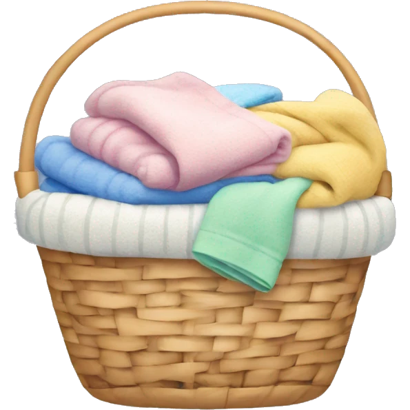 Cozy basket with laundry in pastel colors emoji