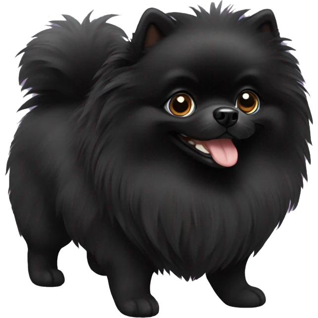 Solid black pomeranian emoji