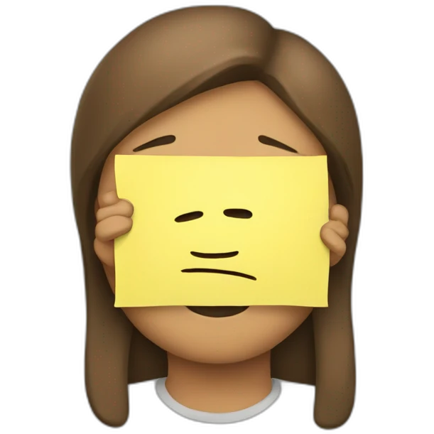a person with a sticky note on their face emoji