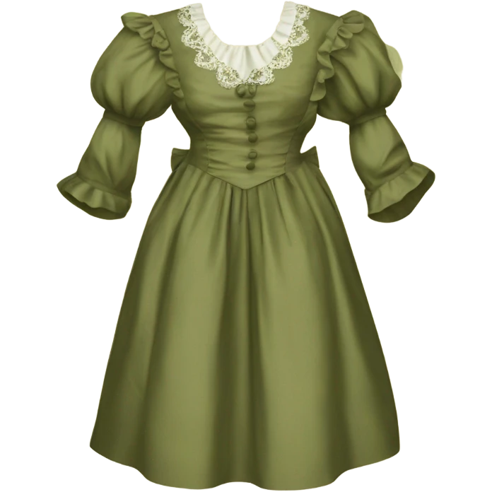 Khaki green vintage roccoco dress emoji