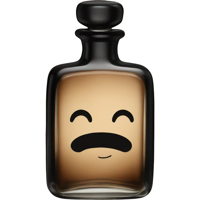 English vintage glass perfume bottle, old and shabby, stylish and minimalistic, black and brown emoji
